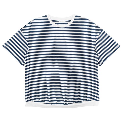 Camiseta de maternidad en color azul con cuello redondo para mujer