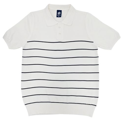 Camisa color blanco tipo polo y mangas cortas para caballero