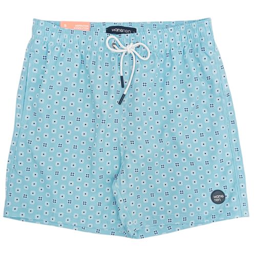 Calzoneta de baño ajustable color celeste con diseño estampado para hombre