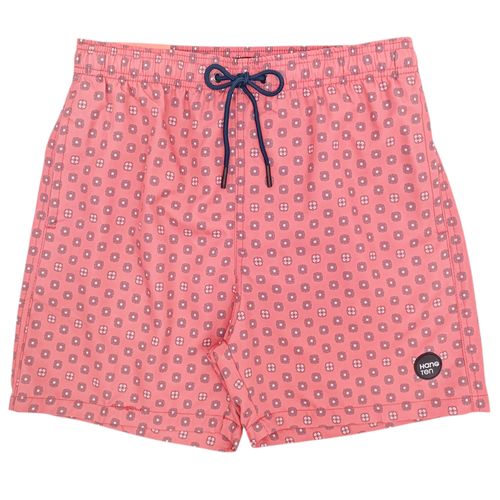 Calzoneta de baño ajustable color rosa con diseño estampado para hombre