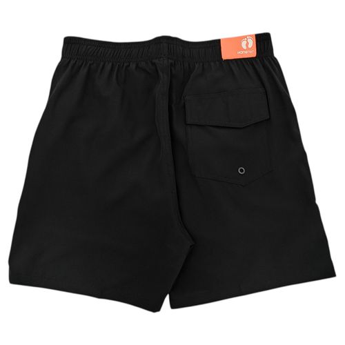 Calzoneta de baño color negro con diseño de líneas bicolor para hombre