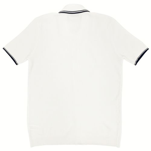 Camisa color blanco de cuello camisero y mangas cortas para hombre