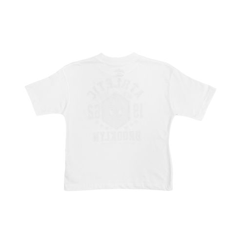 Camiseta color blanco con cuello redondo de mangas cortas para niño