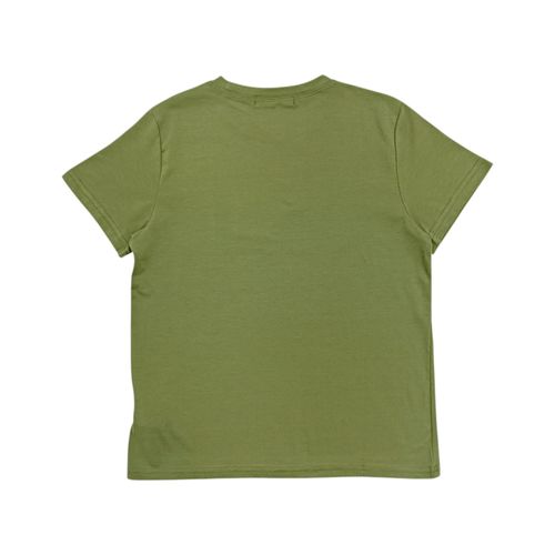 Camiseta color verde olivo con cuello redondo para niña
