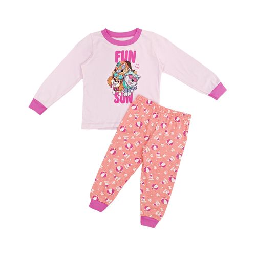 Pijama de 2 piezas en color rosa con diseño estampada para niña