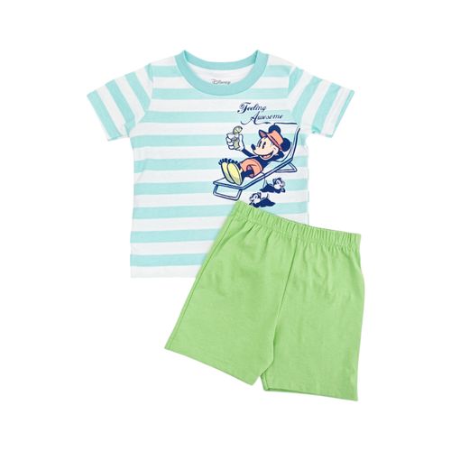 Conjunto de short en bicolor con diseño rayado para niño