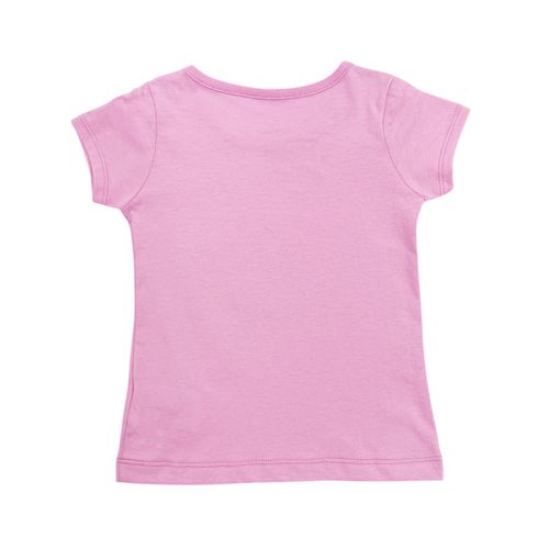 Camiseta color rosa de cuello redondo para niña