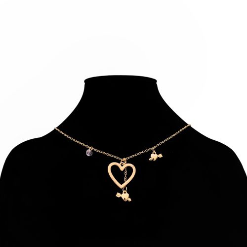 Collar color dorado con dije de corazón para mujer