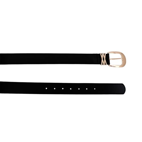 Cincho casual color negro con hebilla dorada para mujer