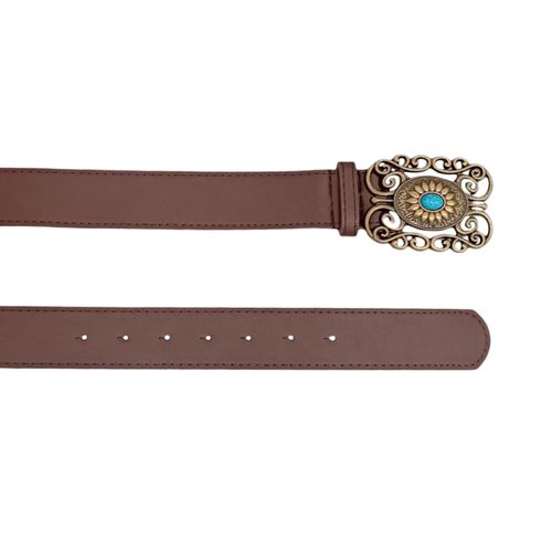Cincho color café con hebilla decorativa para mujer