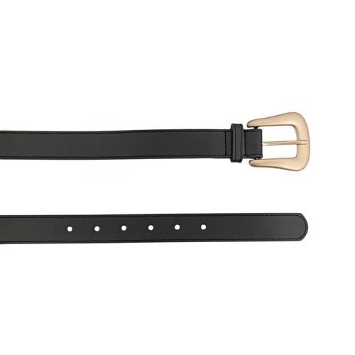 Cincho color negro con hebilla cuadrada para mujer