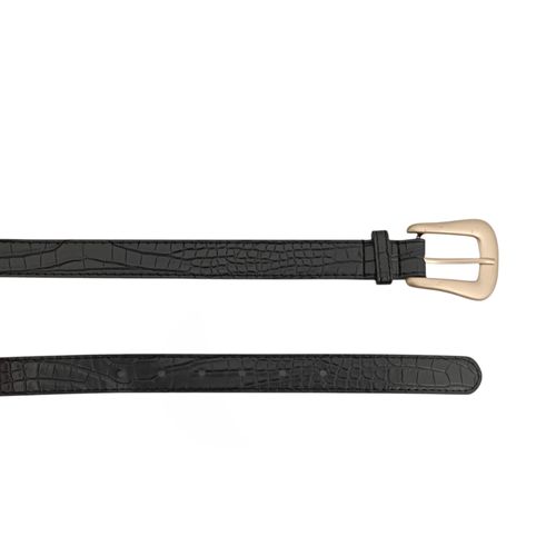 Cincho color negro con hebilla cuadrada para mujer