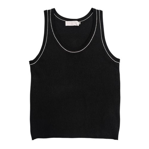 Tank top color negro con contraste en tono claro para mujer