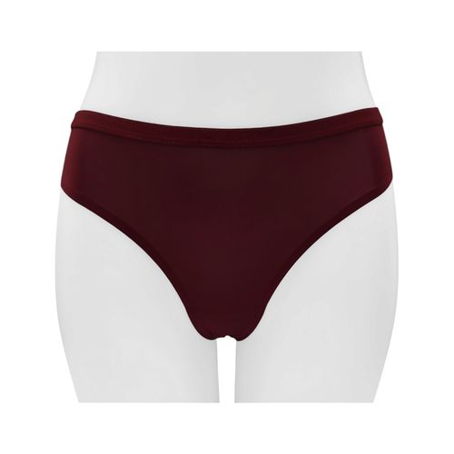 Panty tipo hilo color vino de tallaje alto para mujer