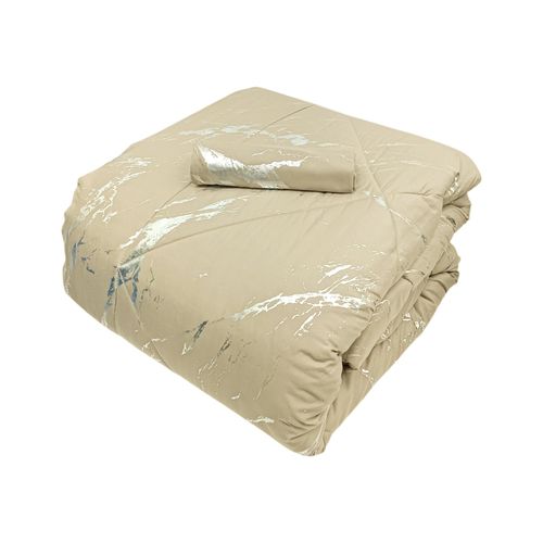 Set de edredón twin 2 piezas beige marmoleado