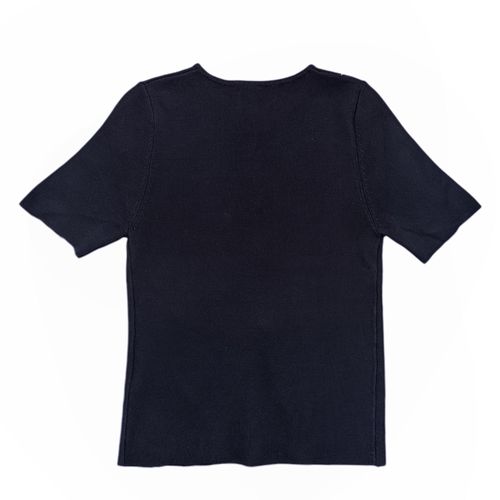 Blusa color azul oscuro con mangas cortas para mujer