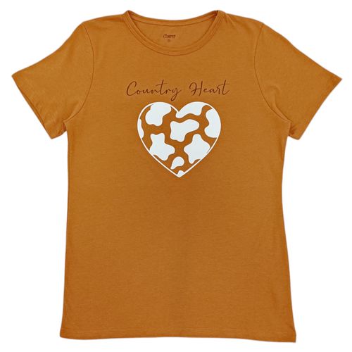Camiseta color naranja de estilo básico en mangas cortas para mujer
