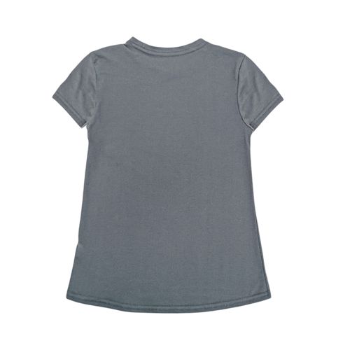 Camiseta color gris de cuello redondo con mangas cortas para niña