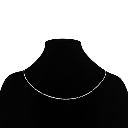 Cadena color plateada con textura para mujer