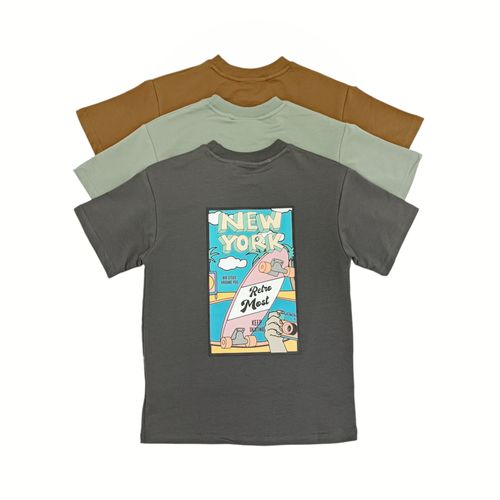 Camiseta oversize surtida de color de mangas cortas para niño