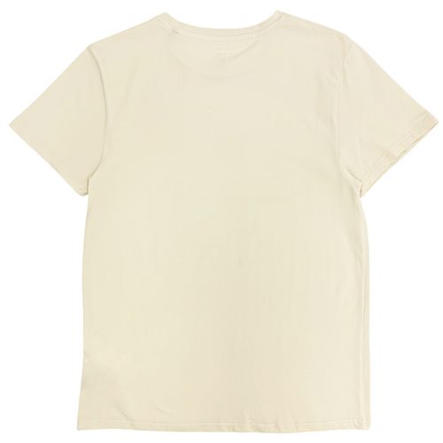 Camiseta color ivory con diseño estampado de mangas cortas para hombre