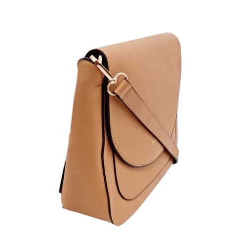 Crossbody color camel con correa ajustable para mujer