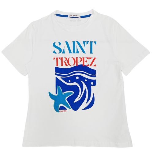 Camiseta color blanco con estampado veraniego para mujer