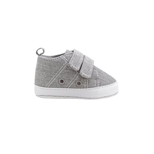 Tenis color gris con ajuste de velcro para bebé niño