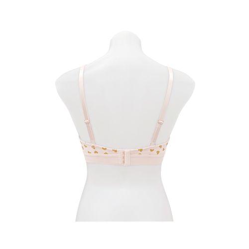 Brasier color rosa con estampado de corazón para mujer