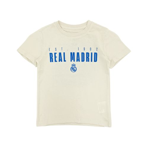 Camiseta color blanco hueso de mangas cortas Real Madrid para niño