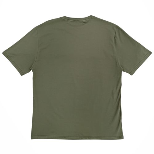 Camiseta color verde olivo con diseño estampado y cuello redondo para mujer