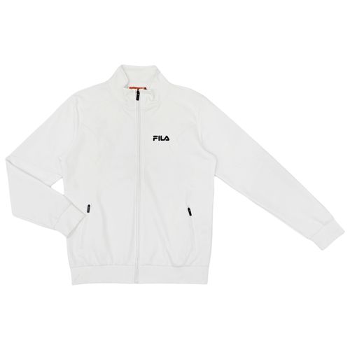 Chaqueta deportiva color blanco con cierre de zipper y manga larga para hombre