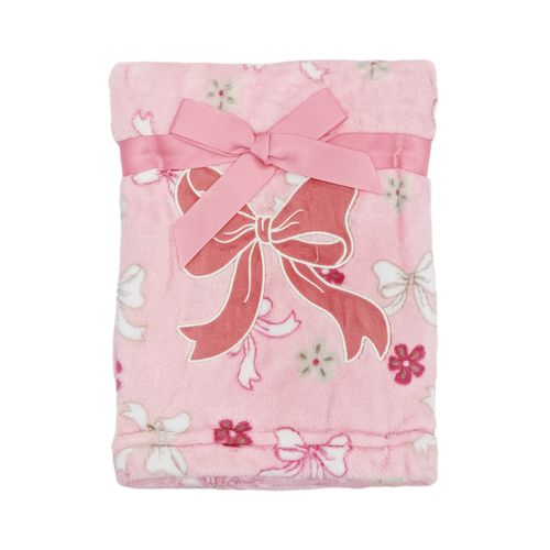 Frazada color blanco con diseño estampado de oso para bebé