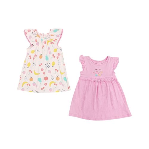 Set de vestidos en bicolor con estampado para bebé niña