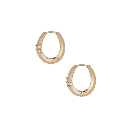 Argollas color dorado con detalle de piedras brillantes para mujer