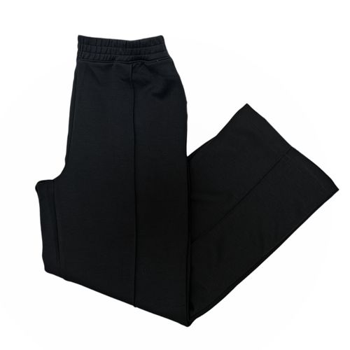 Pantalón wide leg color negro con cintura elástica para mujer