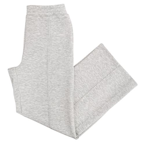 Pantalón wide leg color gris con cintura elástica para mujer