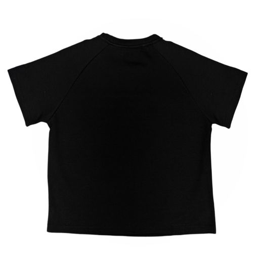 Camiseta color negro de mangas cortas con estilo básico para mujer