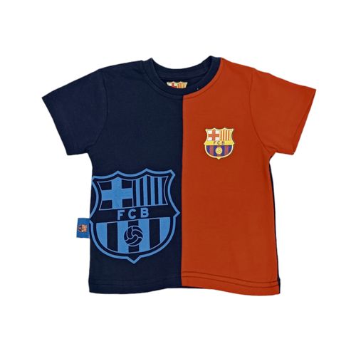Camiseta deportiva bicolor FC Barcelona de mangas cortas para bebé niño