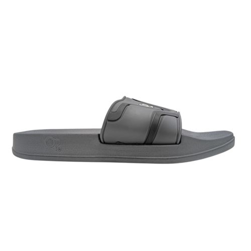Sandalias tipo slide color gris con detalles en gris oscuro para hombre