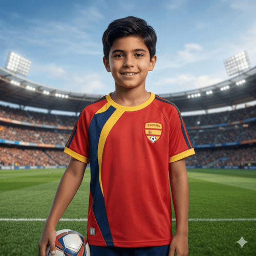 Camiseta deportiva de España color roja para niño