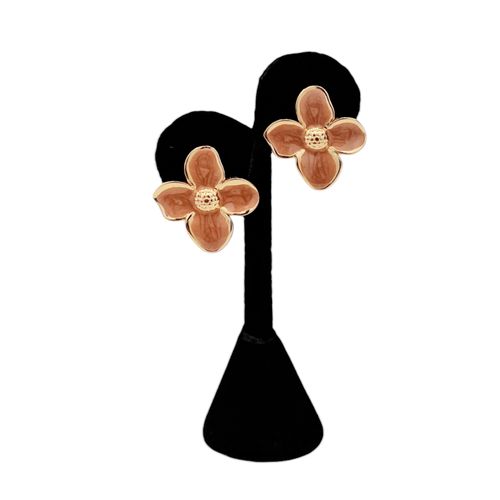 Aretes color dorado con diseño de flor para mujer