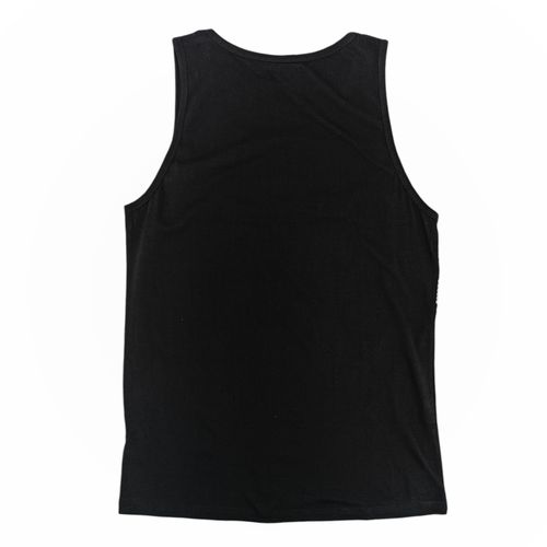 Tank top color negro de cuello redondo desmangada para hombre