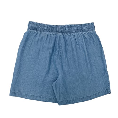 Short color azul oscuro con diseño sólido y pretina ajustables para mujer