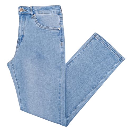 Straight jeans color celeste con diseño lavado para hombre