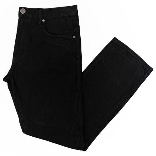 Straight jeans color negro con diseño sólido para hombre