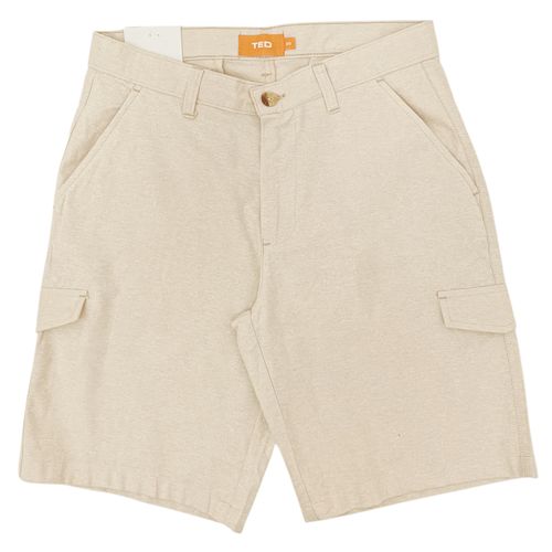 Short color beige con diseño sólido para hombre