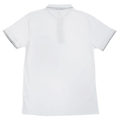 Camisa tipo polo color blanco con diseño sólido para hombre