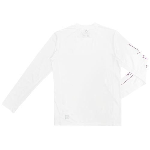 Camiseta deportiva color blanco manga larga con diseño sólido para hombre