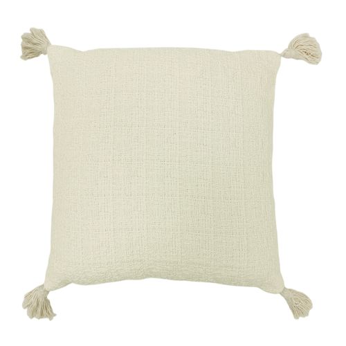 Cojín decorativo color ivory con textura